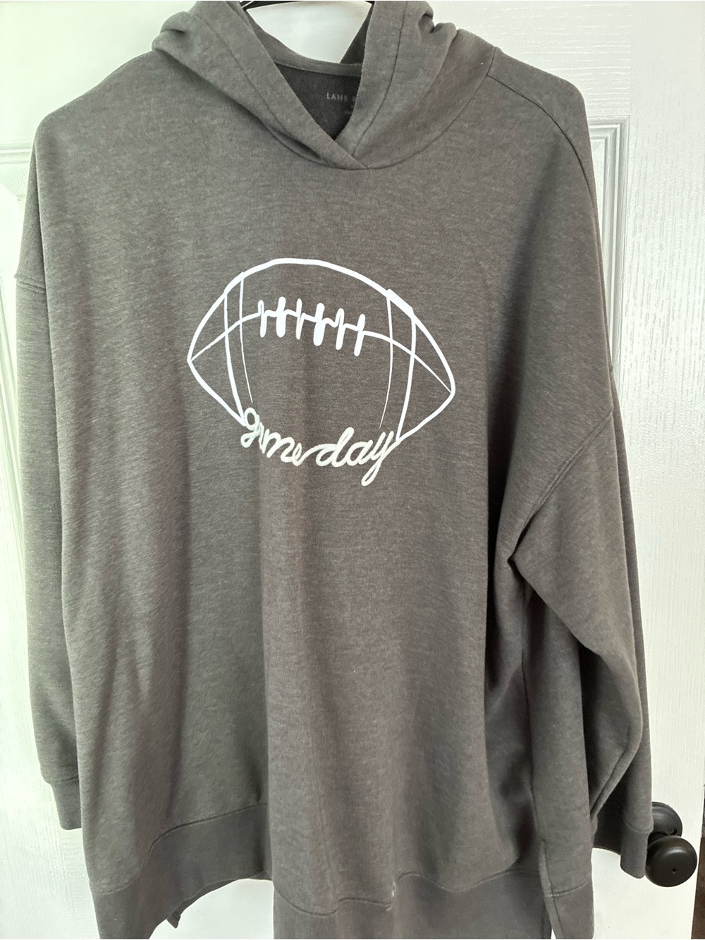 Lane Bryant Gameday Football Hoodie Size 18/20 Gray Graphic Sweatshirt